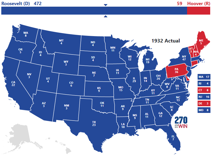 1932 Presidential Election Results