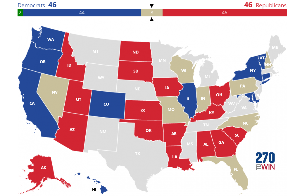 State of the Senate 8 swing states, GOP needs to win 5