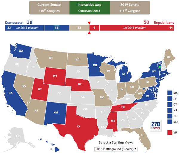 2018 Senate Map Launched Democrats Defending 25 Of 33 Seats