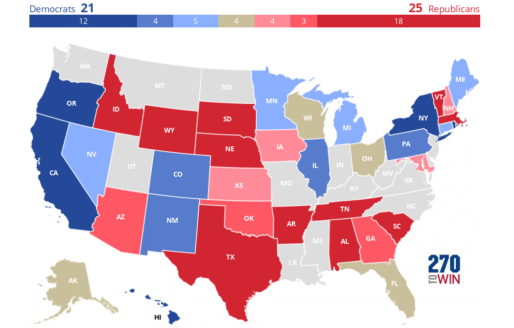 2018 Gubernatorial Elections Interactive Map