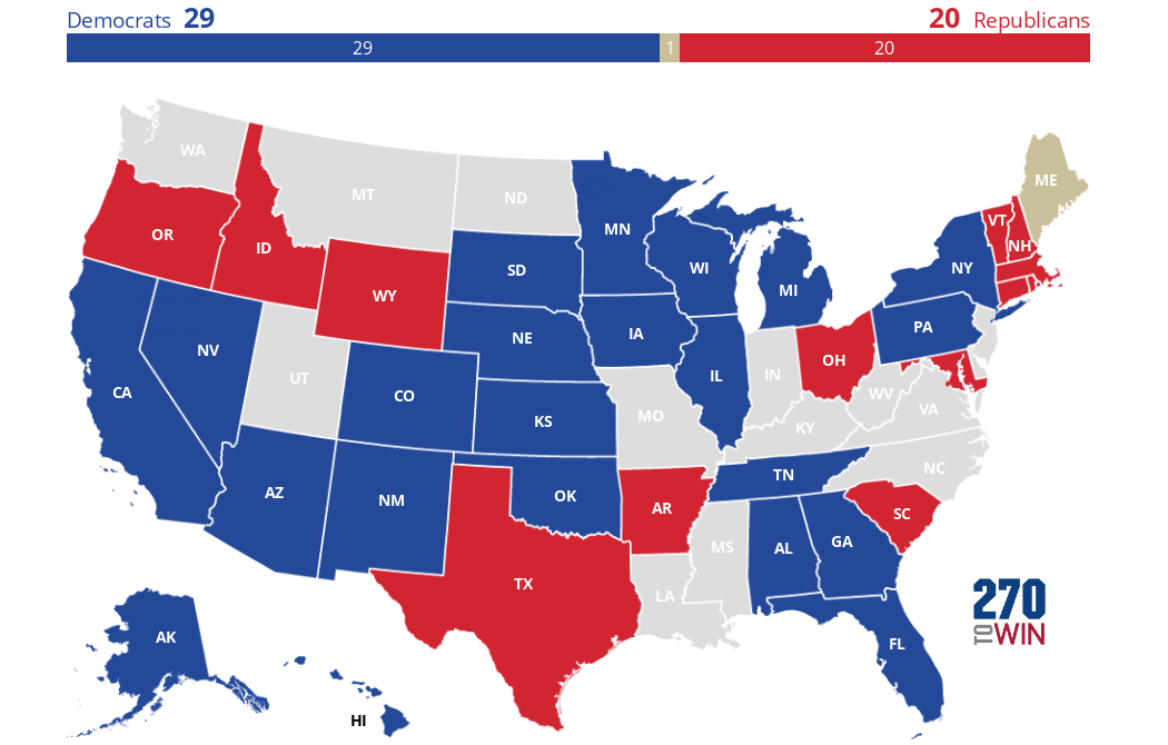 2018 Gubernatorial Elections Interactive Map - 270toWin