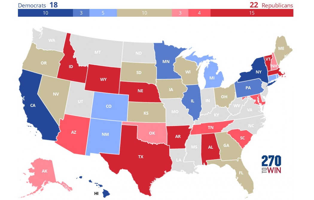 2018 Governor Election Forecast Maps 270towin