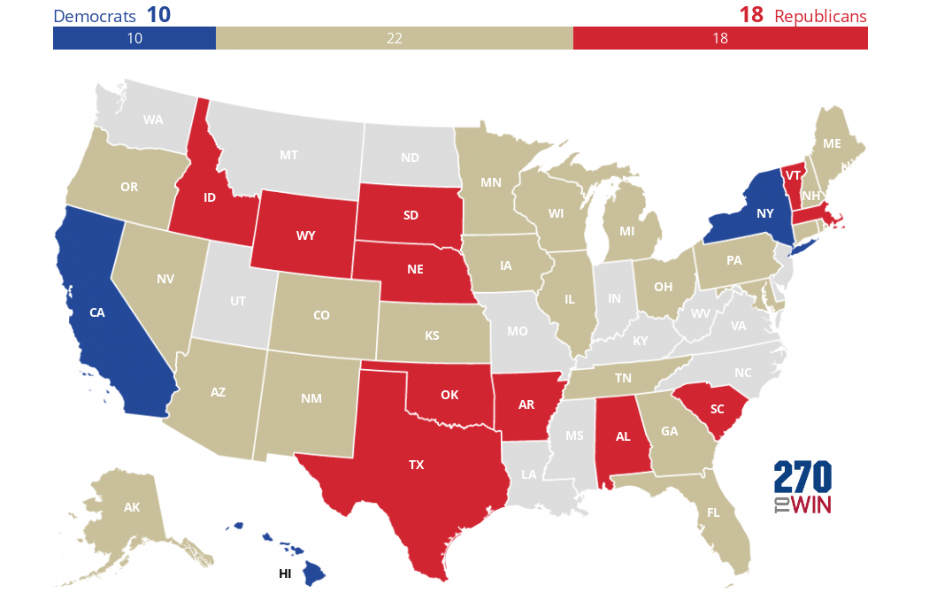 2018 Gubernatorial Elections Interactive Map