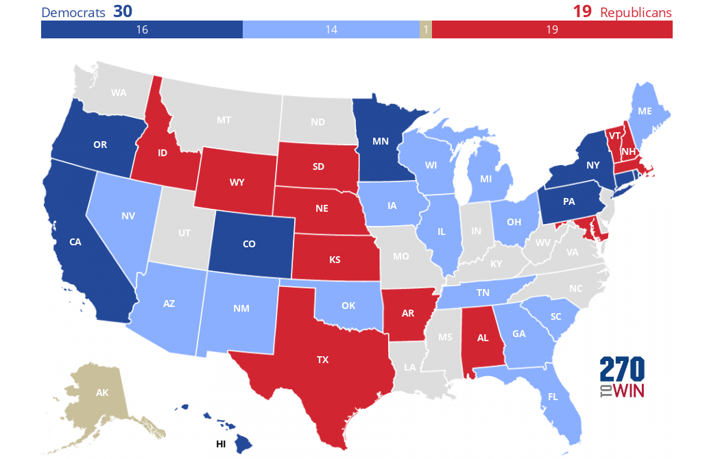 2018 Gubernatorial Elections Interactive Map - 270toWin