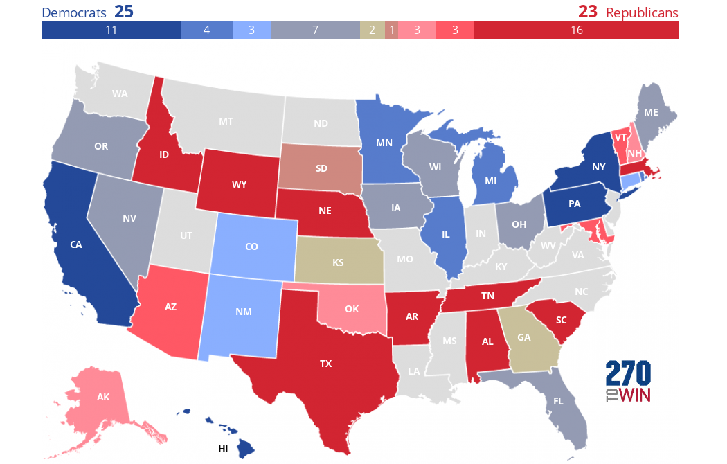 2018 Gubernatorial Elections Interactive Map - 270toWin