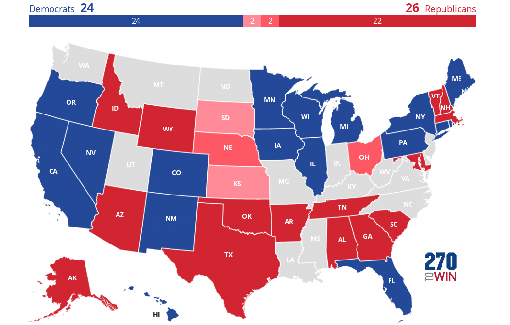 2018 Gubernatorial Elections Interactive Map - 270toWin