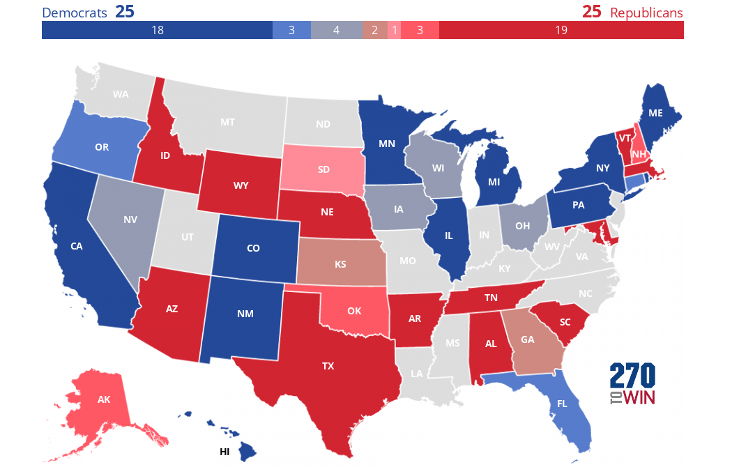 2018 Gubernatorial Elections Interactive Map - 270toWin