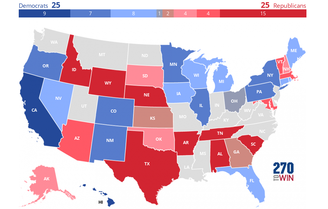 2018 Gubernatorial Elections Interactive Map