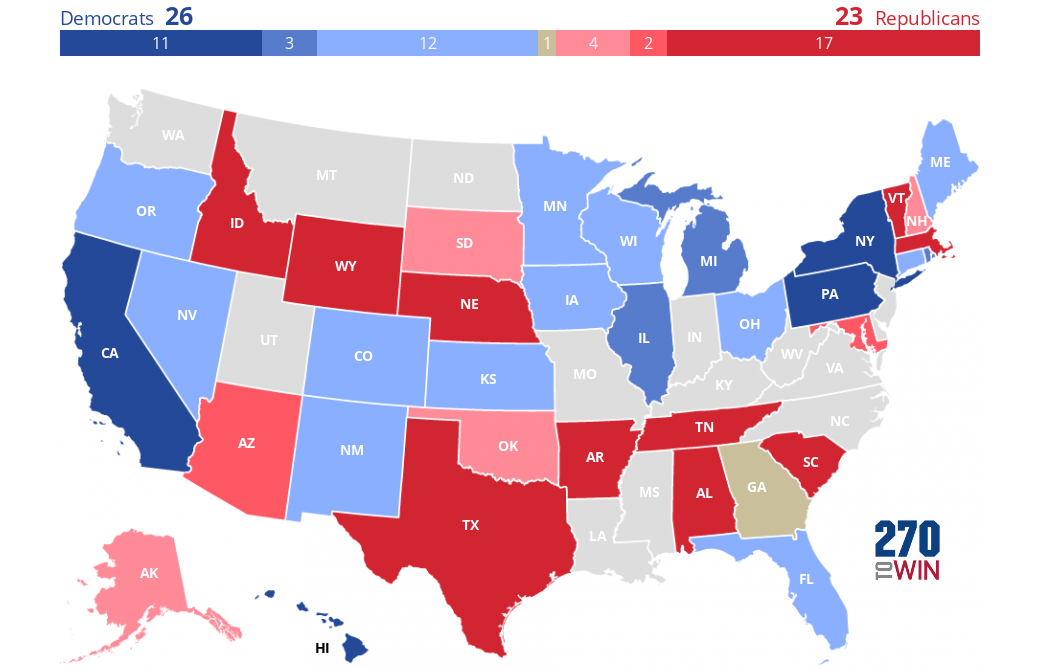 Sabatos Crystal Ball 2018 Governor Race Ratings 270towin