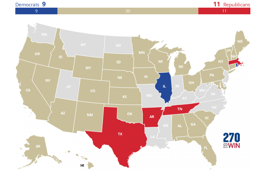 2018 Gubernatorial Elections Interactive Map