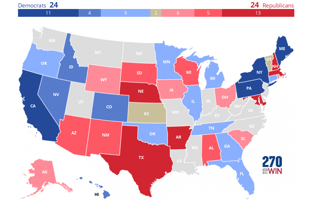 2018 Gubernatorial Elections Interactive Map - 270toWin