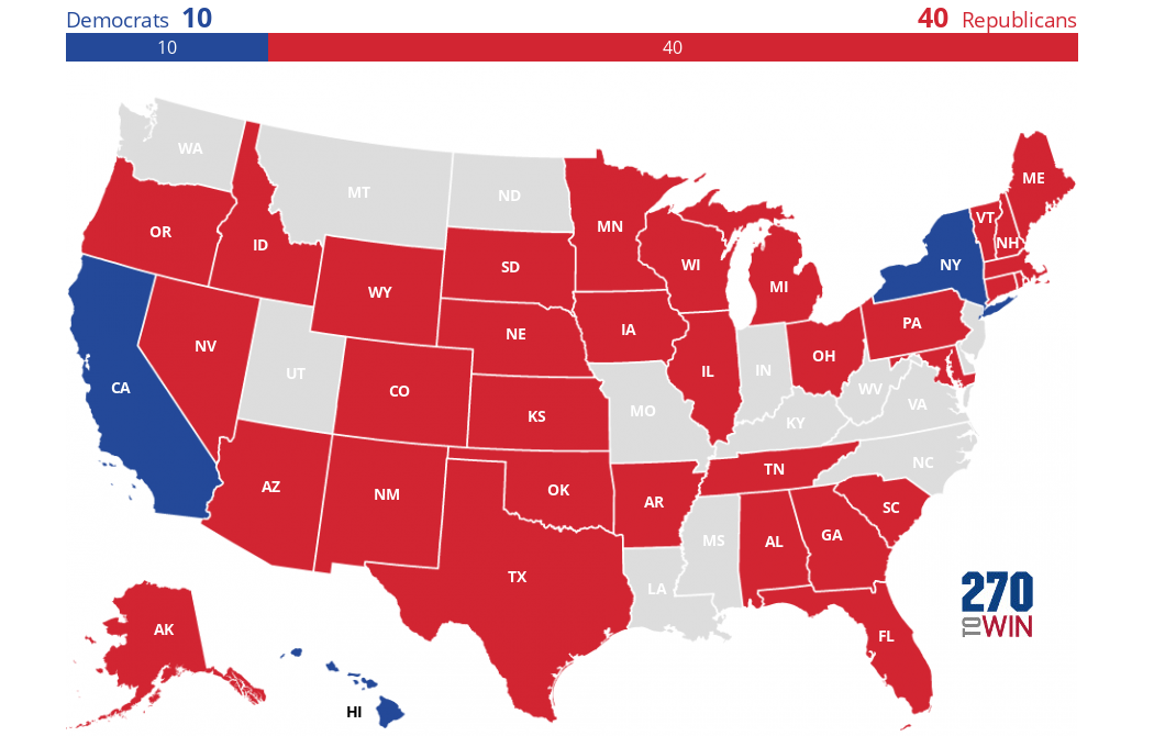 2018 Gubernatorial Elections Interactive Map