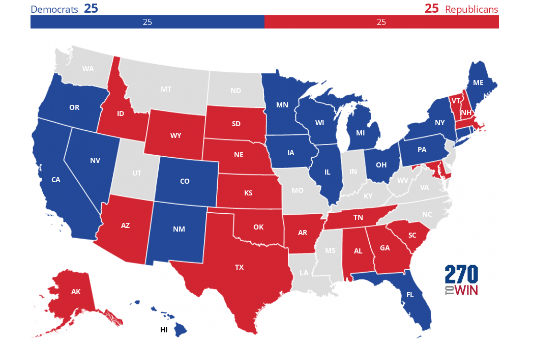 2018 Gubernatorial Elections Interactive Map - 270towin