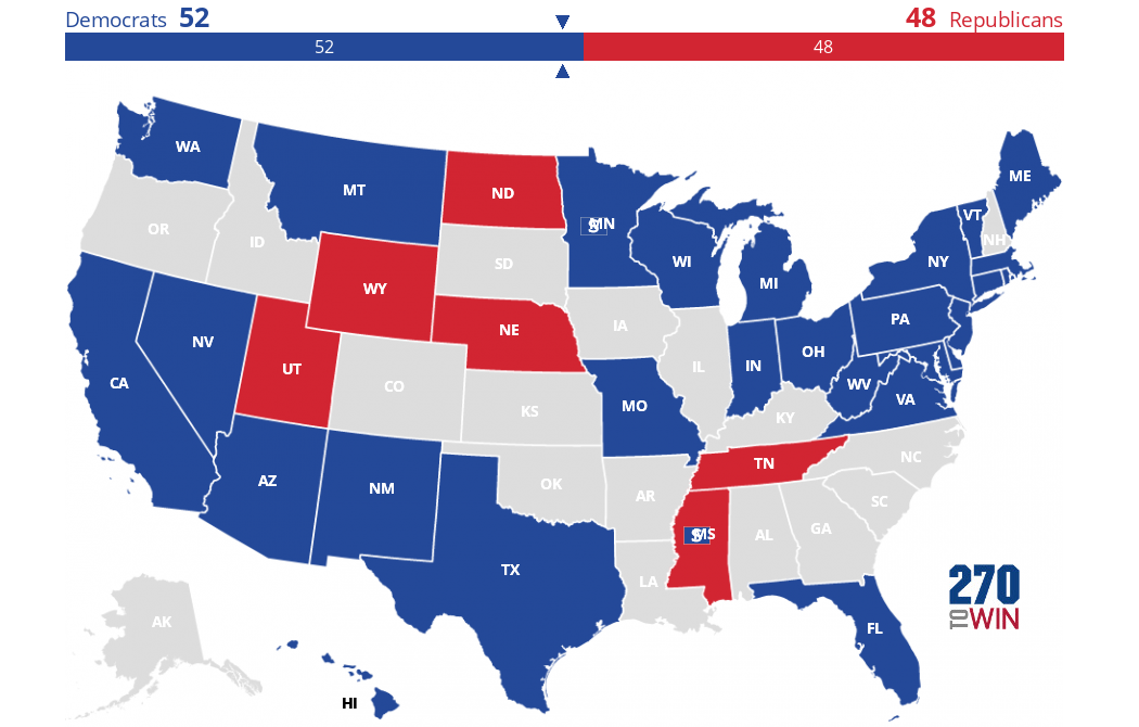 2018 Senate Election Interactive Map