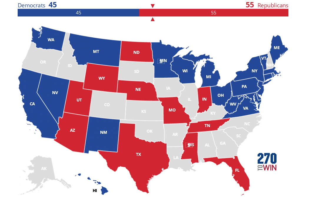 2018 Senate Election Interactive Map 270toWin