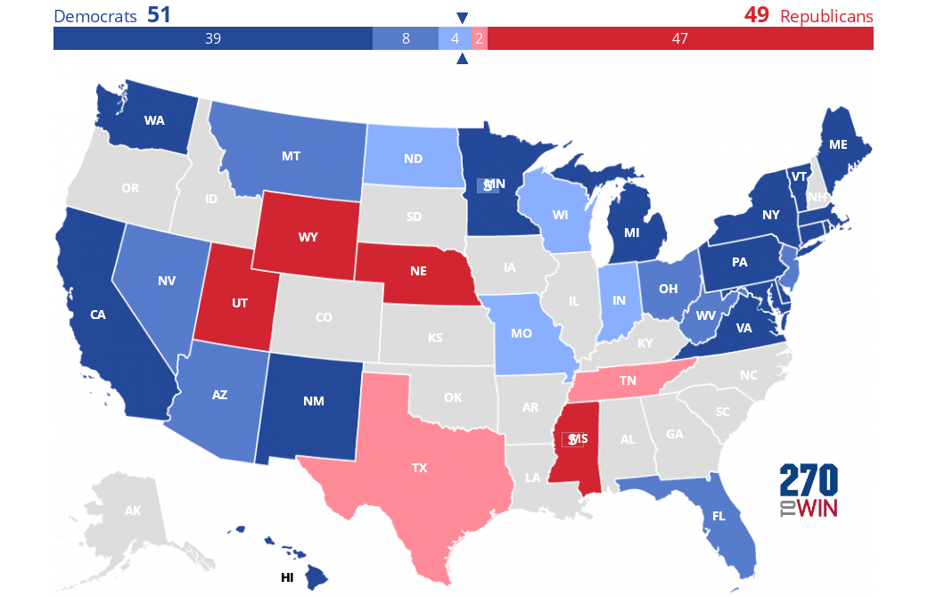 2018 Senate Election Interactive Map