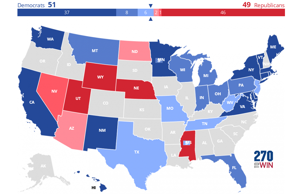 2018 Senate Election Interactive Map