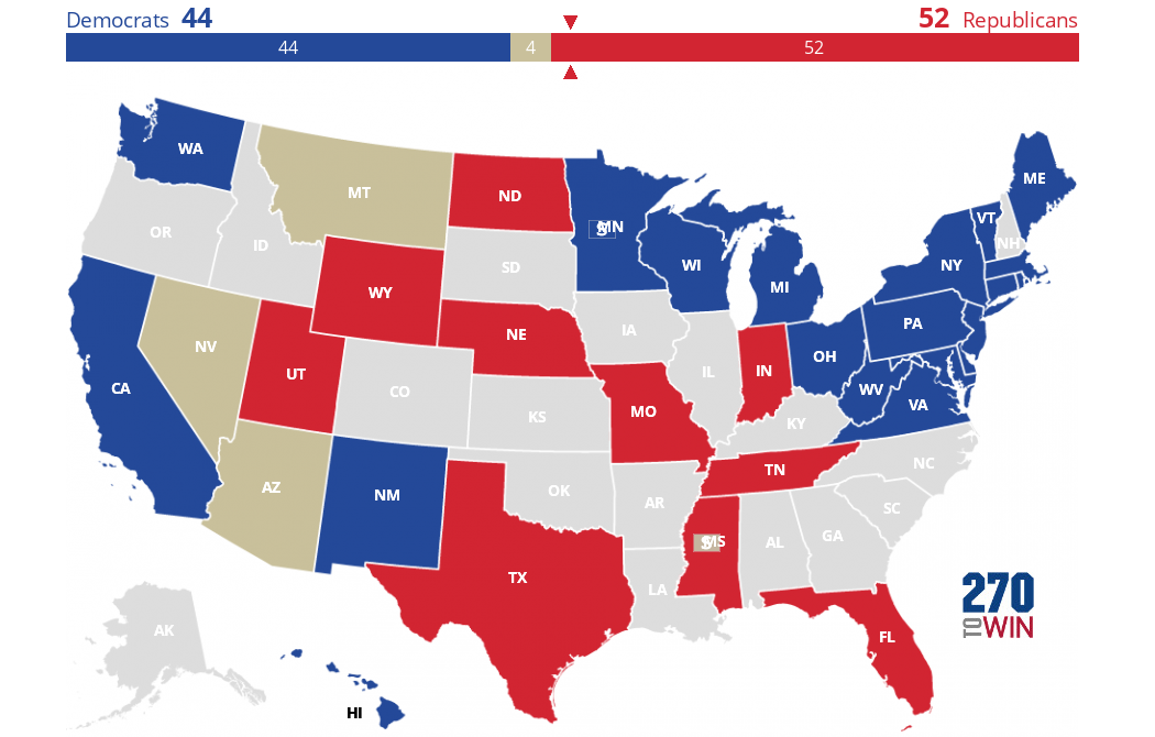 2018 Senate Election Interactive Map