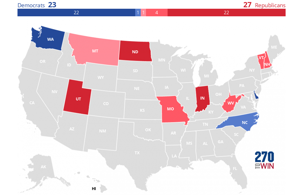 2020 Gubernatorial Elections Interactive Map 270towin 1074