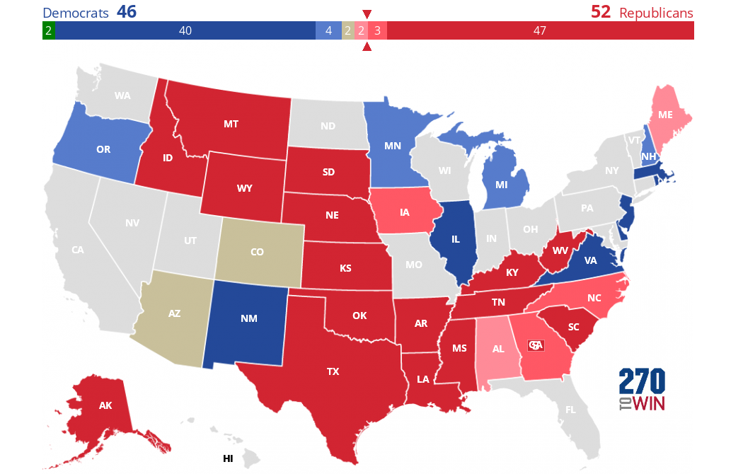 2020 Senate Battleground Map