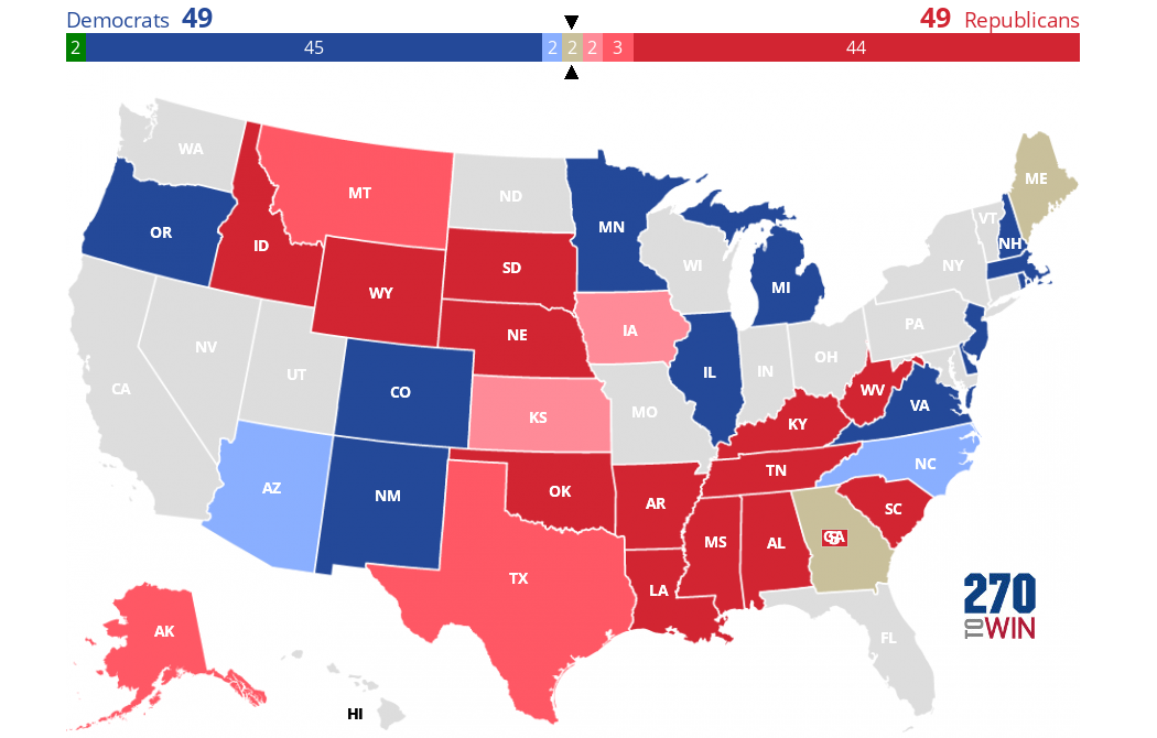 2020 Senate Election Interactive Map