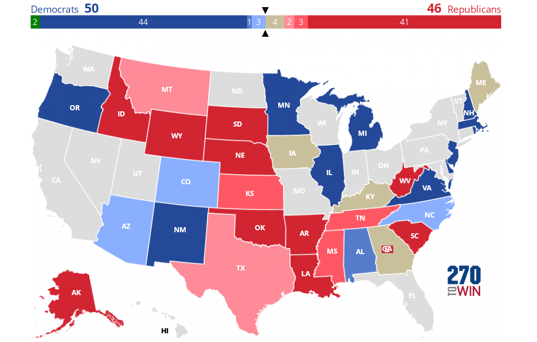 2020 Senate Election Interactive Map