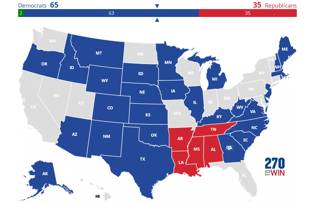 2020 Senate Election Interactive Map