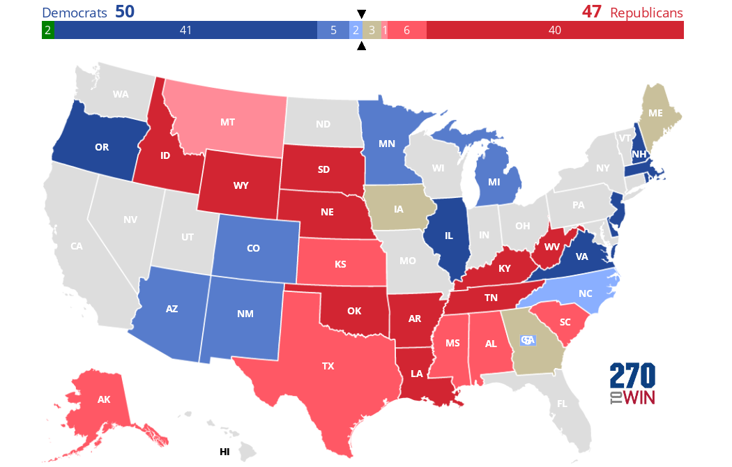 Interactive Map for the FiveThirtyEight Senate Forecast 270toWin