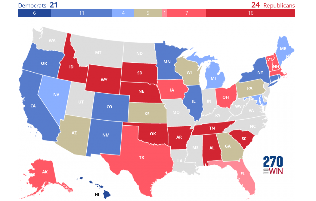 2021-22 Gubernatorial Elections Interactive Map