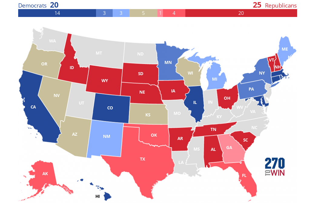 Cook Political Report 2022 Governor Race Ratings - 270toWin