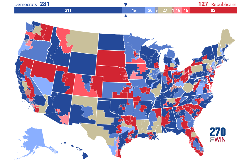 2022 House Election Interactive Map 270towin 9504