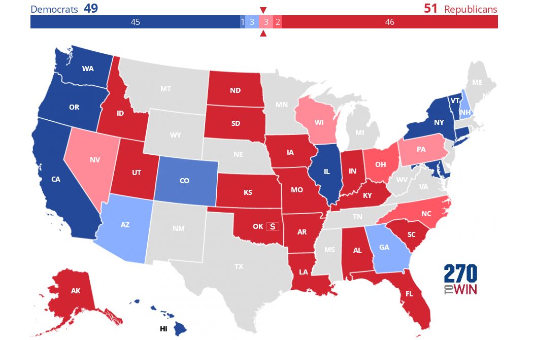 Elections Daily 2022 Senate Ratings 270toWin