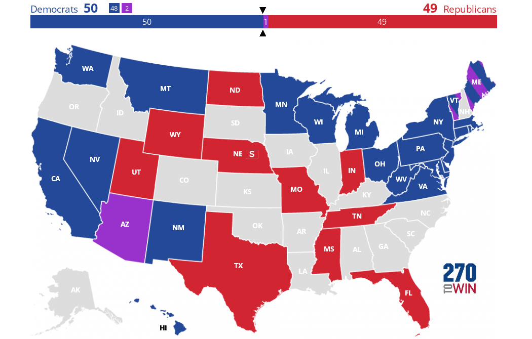 2024 Senate by Incumbent Party 270toWin