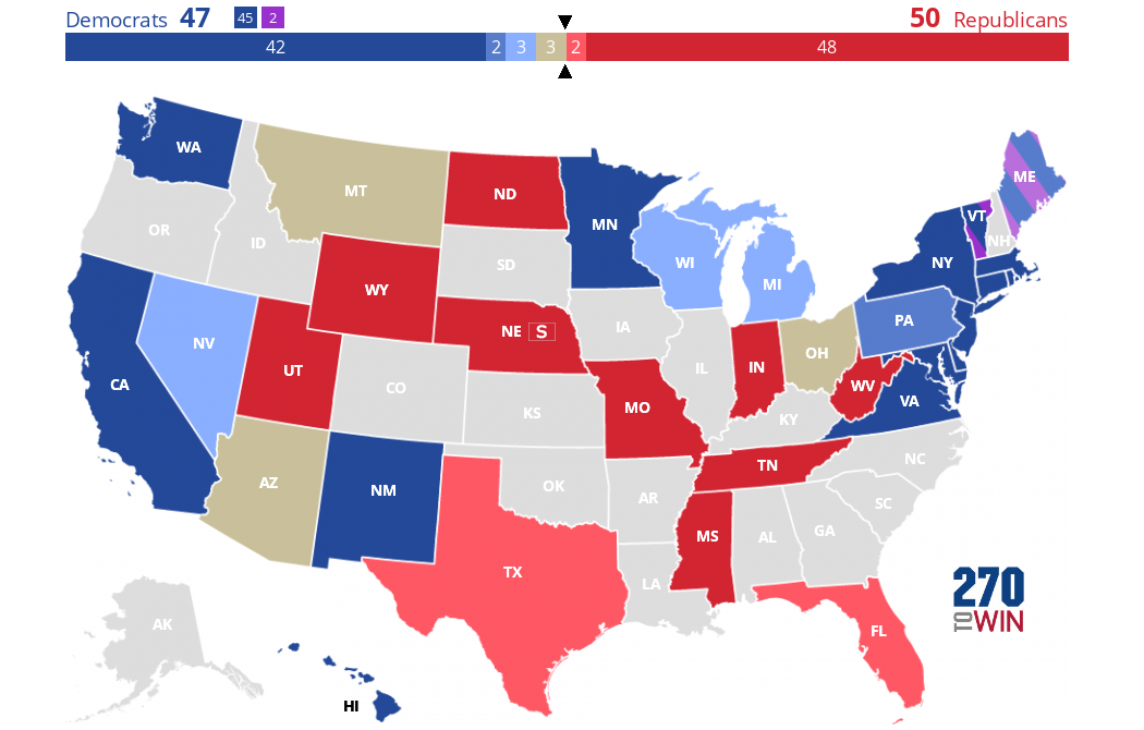 Sabato's Crystal Ball 2024 Senate Race Ratings 270toWin