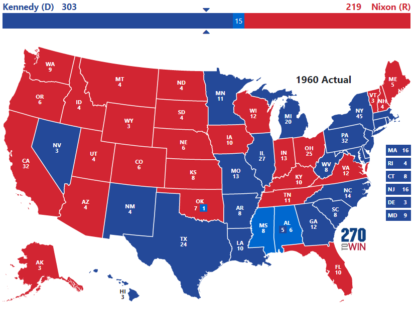 Presidential Election of 1960 - 270toWin