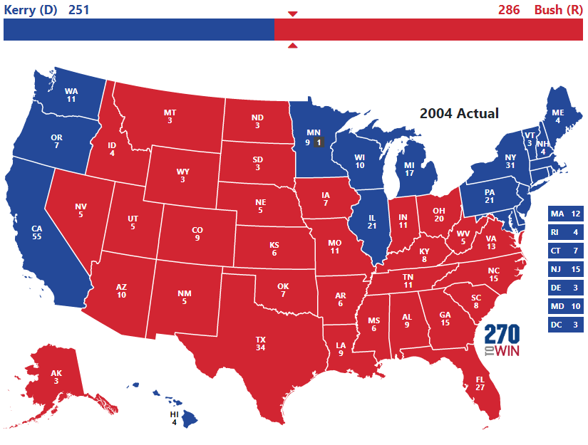 electoral votes 2004