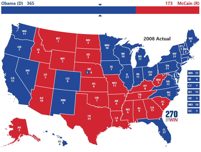 2008 election results nytimes