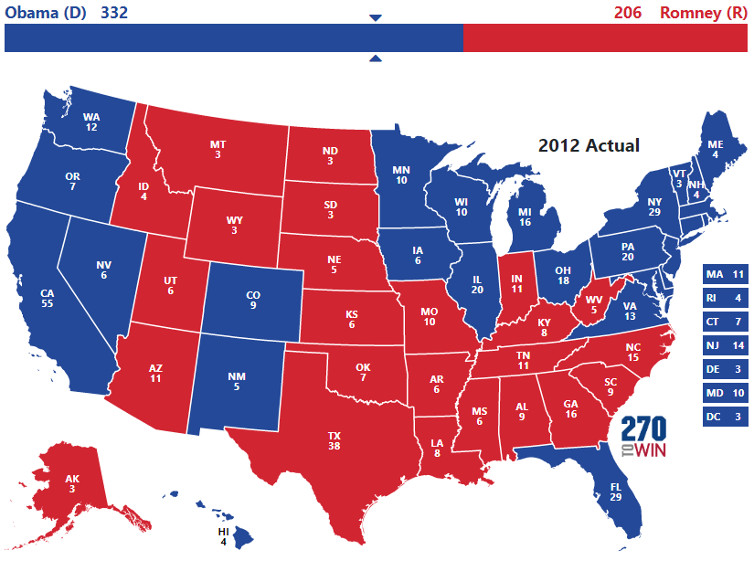 2012 presidential election popular vote totals