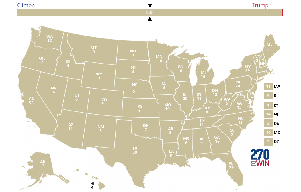 Blank 2016 Electoral Map