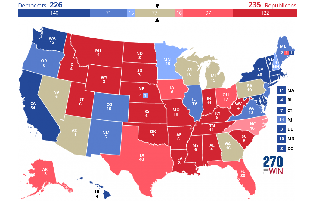 270toWin 2024 Presidential Election Interactive Map