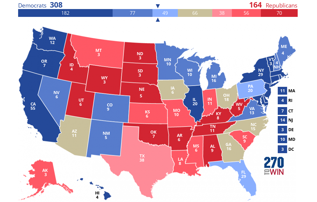 us map of 2020 election 2020 Presidential Election Forecast Maps us map of 2020 election
