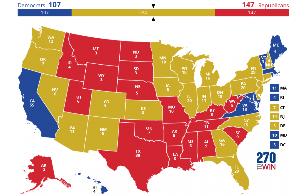 Latest Polls By State Map Map 