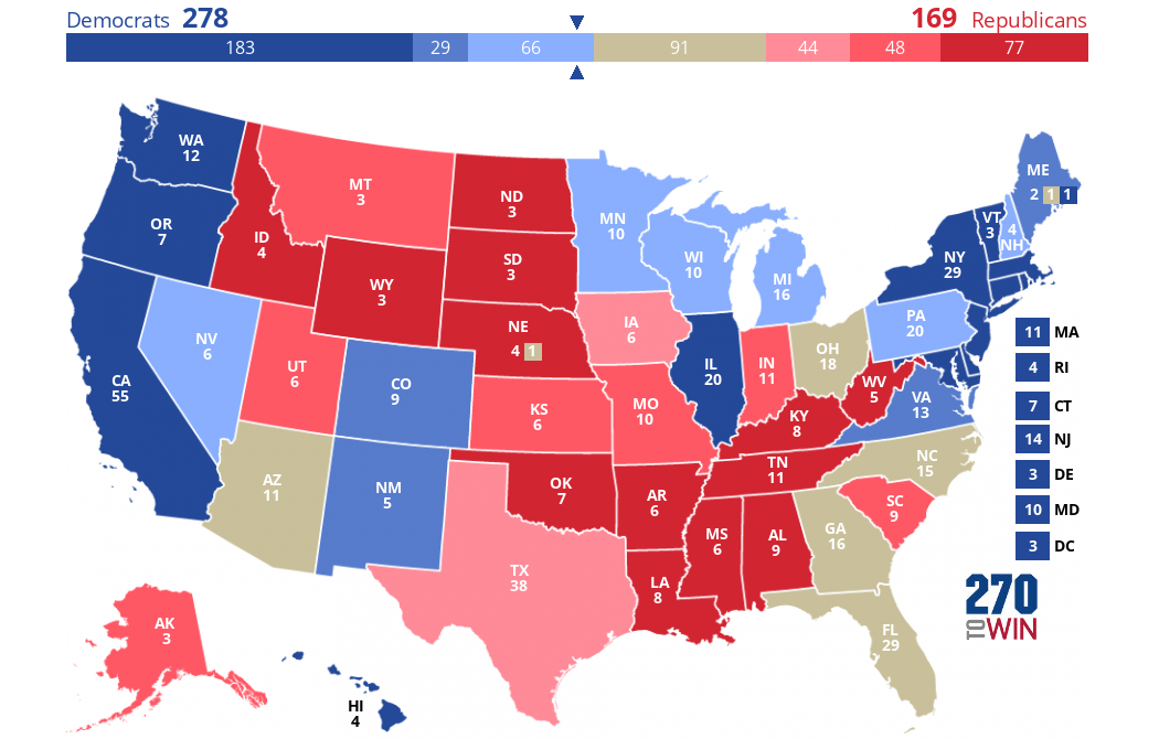 us map by political party 2020 Presidential Election Interactive Map us map by political party