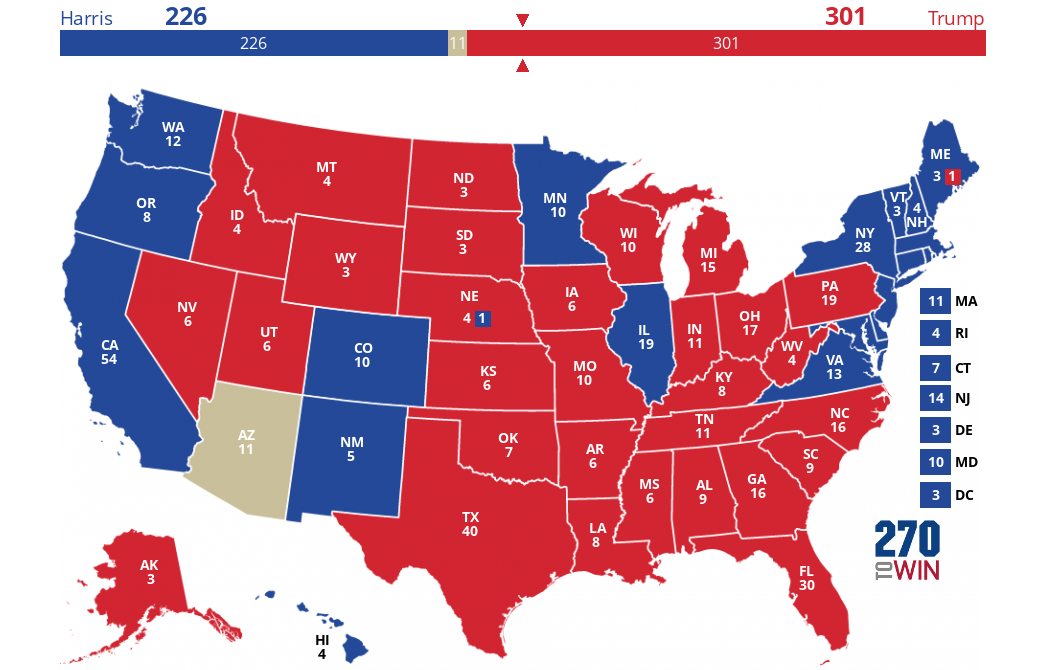 270toWin - 2024 Presidential Election Interactive Map