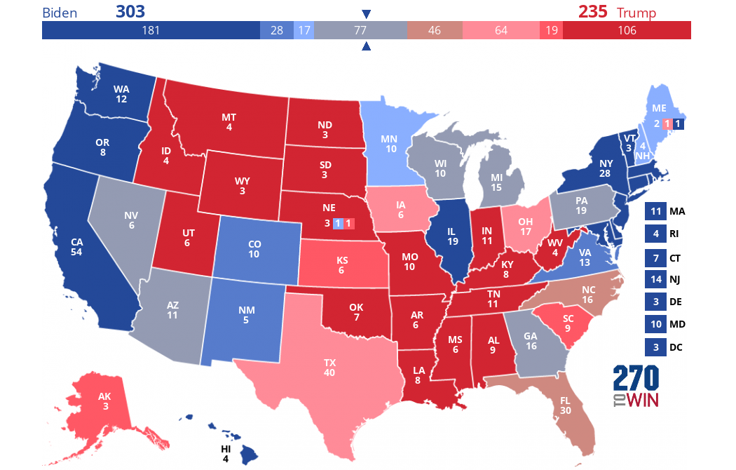 2020 Presidential Election Margin of Victory 270toWin