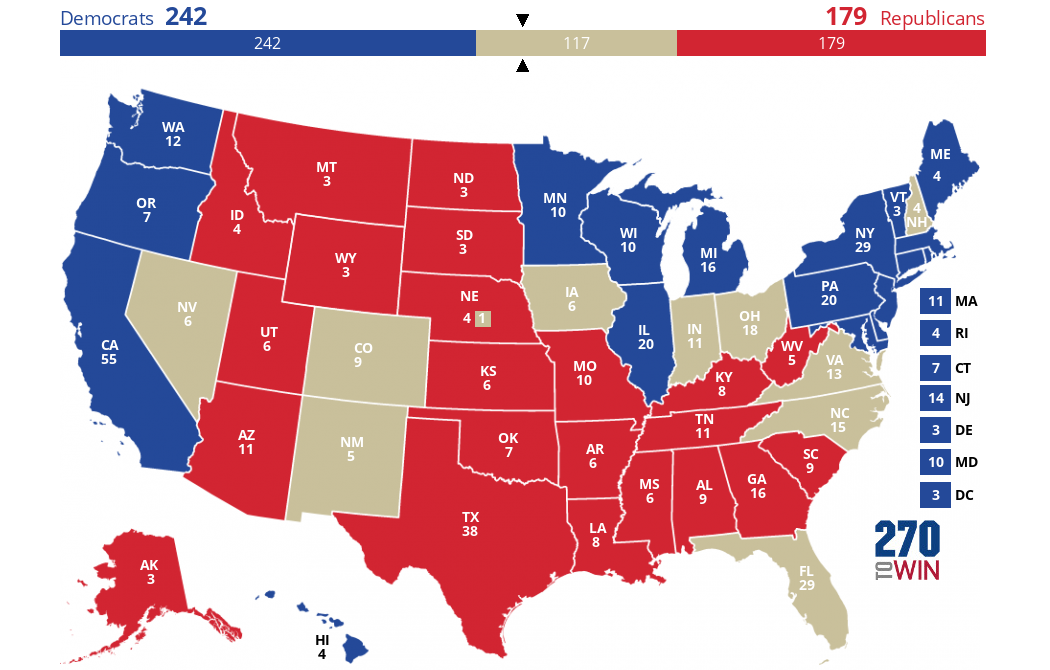 Red And Blue States Map 2020 Blue and Red States