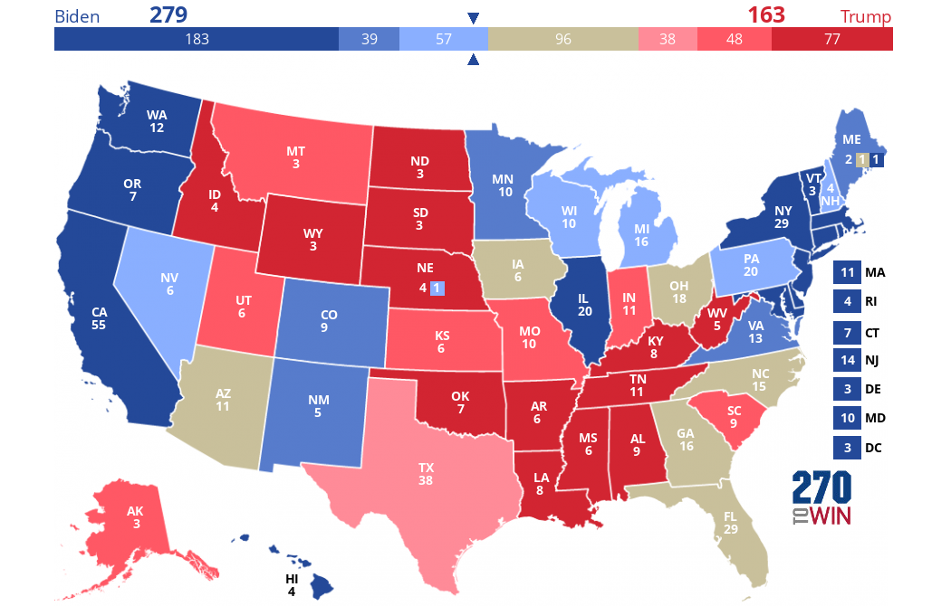 Latest Presidential Polls By State Map 2020 Presidential Election Interactive Map