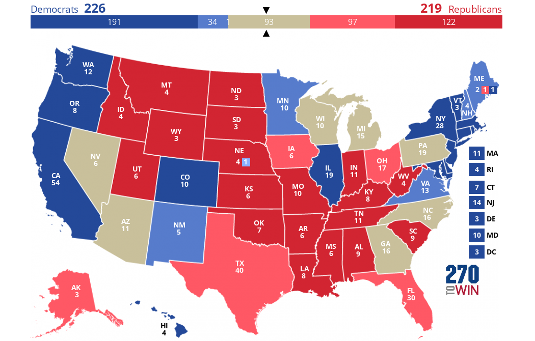 270toWin 2024 Presidential Election Interactive Map