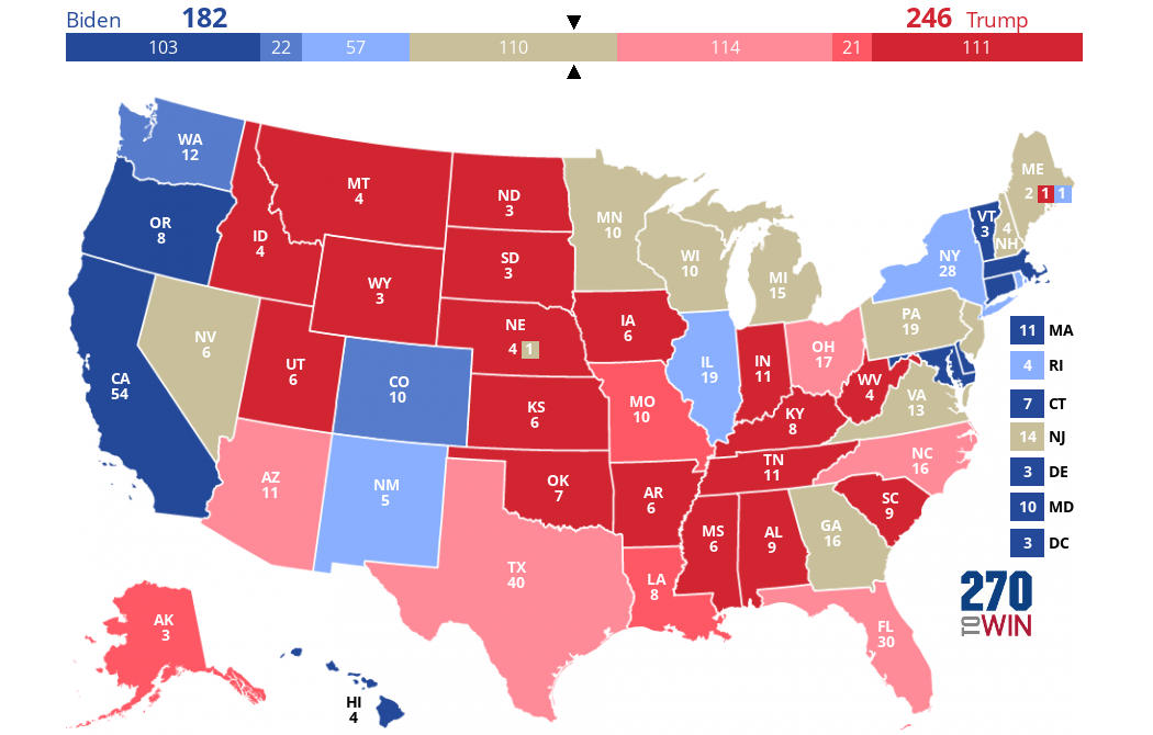 Biden Trump 2024 Electoral Map Based On Polls - 270toWin