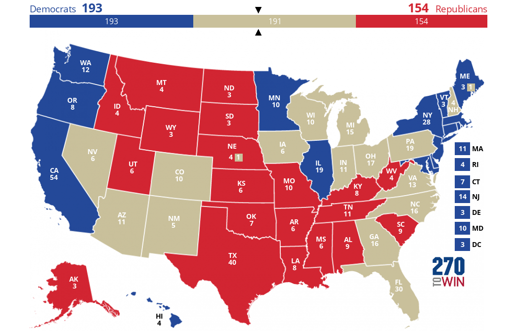 Red State Blue State Map 2020 Blue and Red States